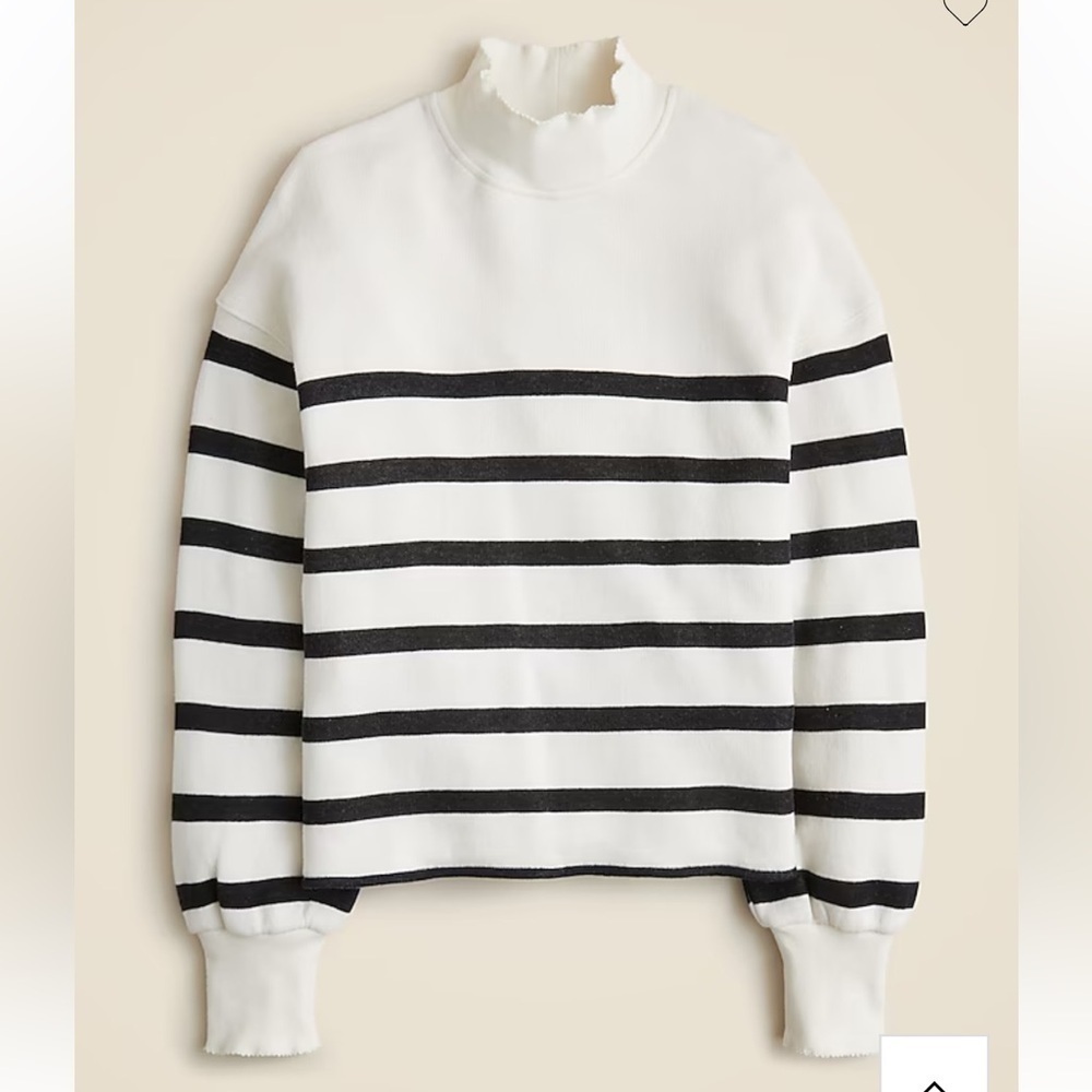 J crew Heritage terry mockneck sweatshirt in stripe - Picture 4 of 6
